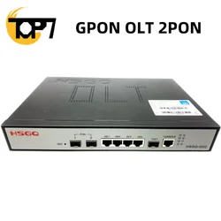 HSGQ GPON OLT 2PON 256 ONU optical fiber equipment 10G Uplink C+ GBIC MINI GPON OLT 2 Port SFP 100-240V AC 12V DC Power OLT