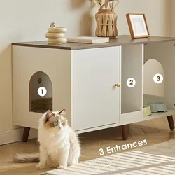 Factory Wholesale Modern Large Cat Toilet House Wooden Cat Litter Box Enclosure Storage Cabinet