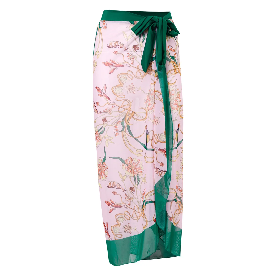 S - XL, einteiliger Badeanzug mit Blumenmuster und geknotetem Rock, Damen-Badebekleidung, Damen-Badeanzug mit Blumenmuster, V-Ausschnitt, Badeanzug, Modell V3965. – Detail 38