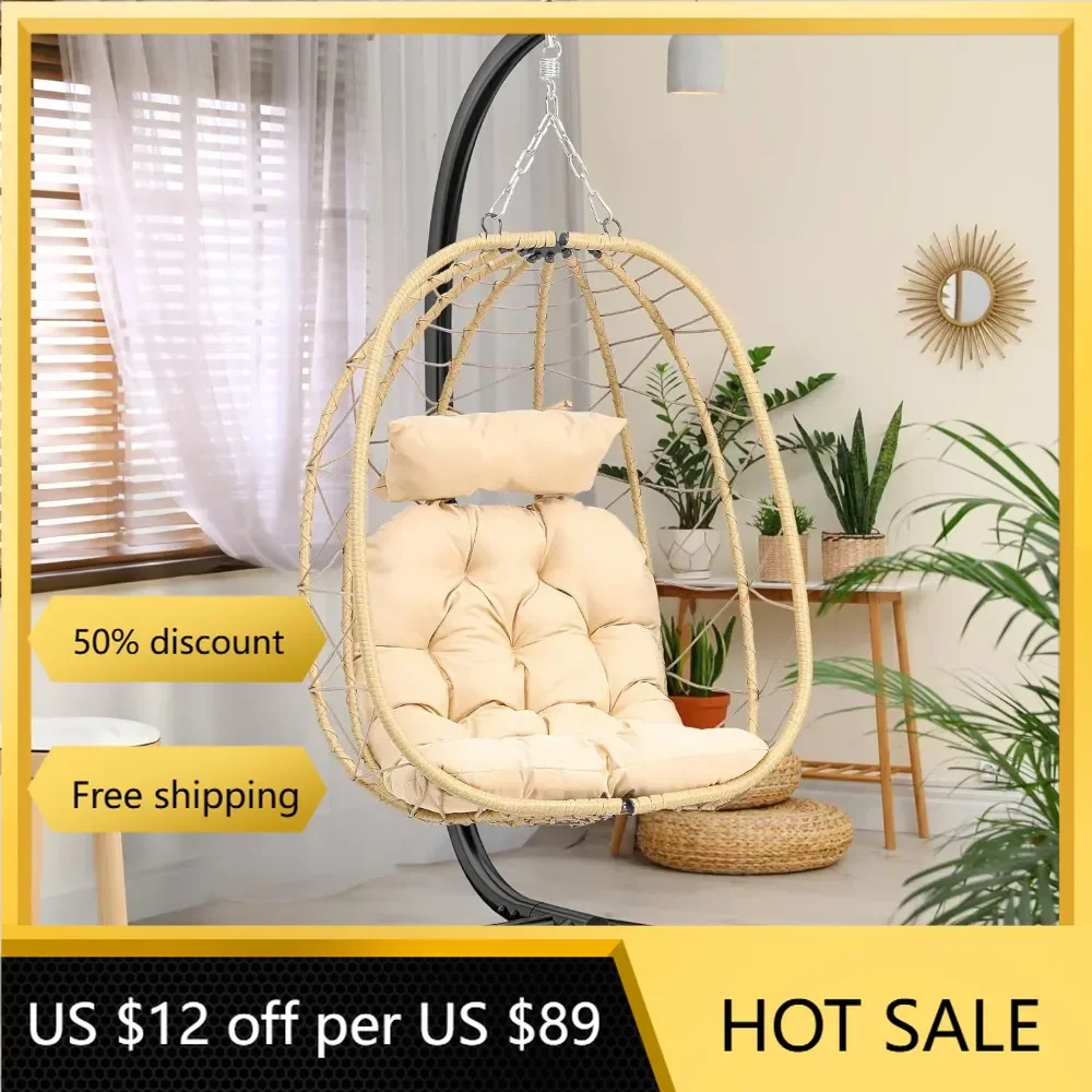 Single Outdoor Garden Swings Garden and Balcony Hanging Chair Bedroom Beige freight Free Swing Furniture