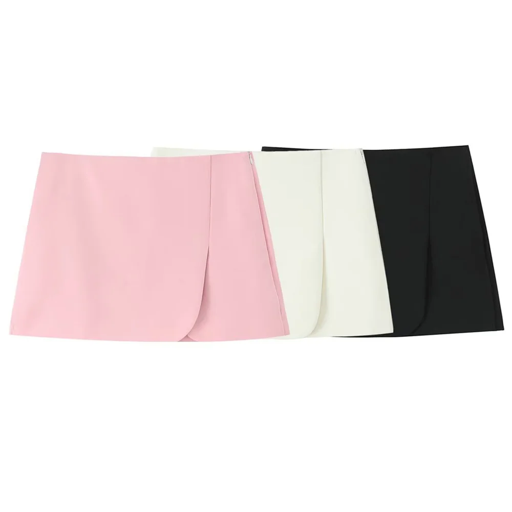 

UNIZERA Women's Split Design Skirt Pants Solid Color Zipper Decoration Spring/Summer New Product Casual Women's Clothing