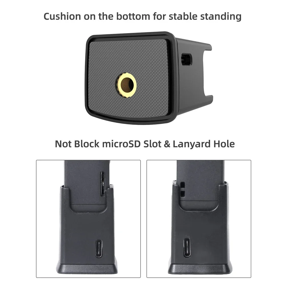 Handheld Gimbal Camera Charging Base Plastic Standard 1/4 Screw Hole Mount for DJI POCKET 2/OSMO POCKET