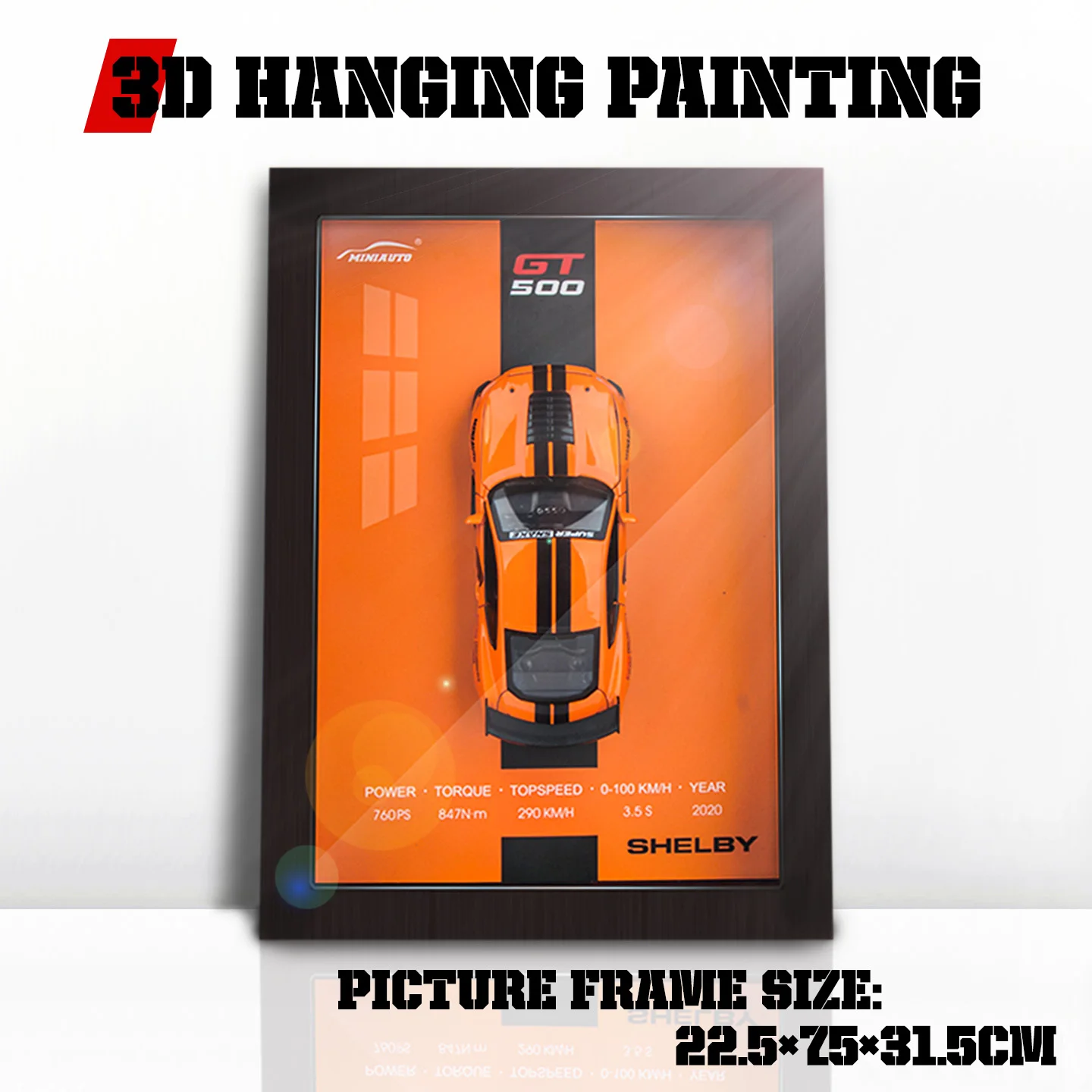 Peintures tridimensionnelles de voitures de sport en alliage, décorations uniques, objets de collection pour les amateurs de modèles de voitures, cadeaux d'Halloween