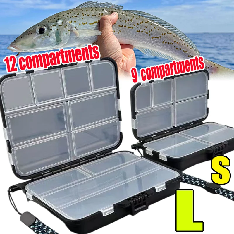 Портативная коробка для рыболовных принадлежностей, двухслойный органайзер для крючков, грузов, приманок, пряжка с защитой от проливания, компактный дизайн, рыболовные снасти