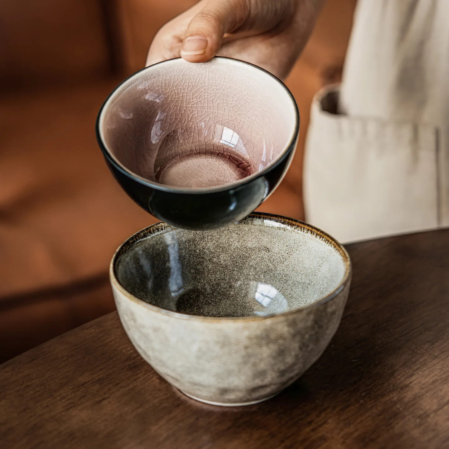 

Vintage Wind Rice Bowl Ceramic Small Bowl Home Tableware Round Noodle Bowl for One Person