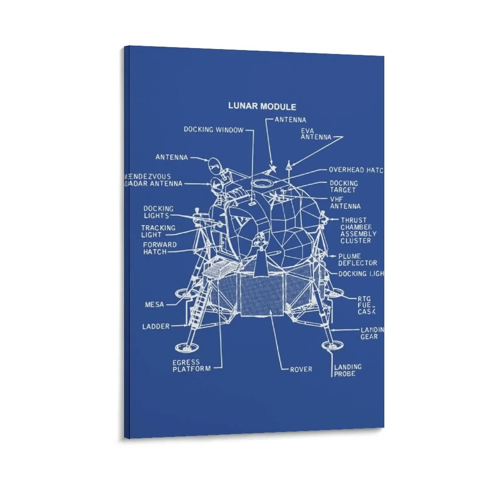 

The Apollo Missions Lunar Module Blueprint Schematic Canvas Painting home decorations and organization art mural
