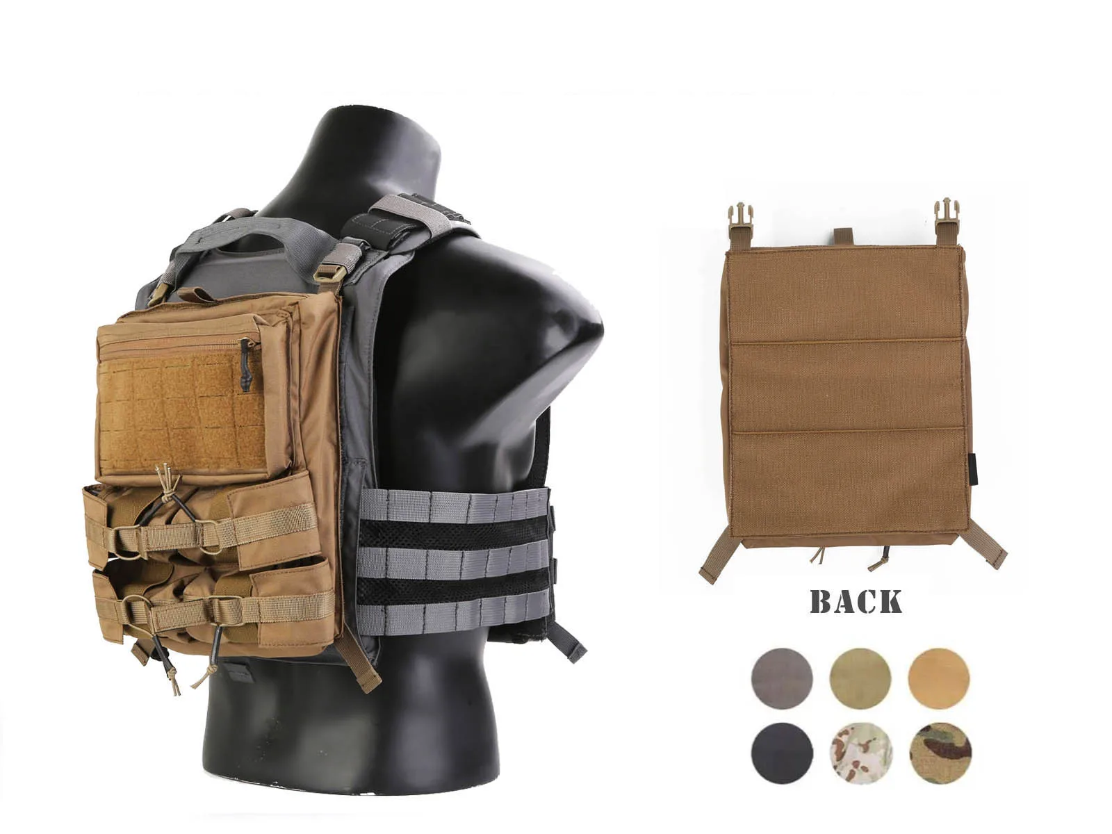 

Emersongear Tactical LXB Style Banger Back Pack Bungee Panel Drop Pouch For 420 Hunting Vest Plate Carrier Airsoft Hiking EM9535