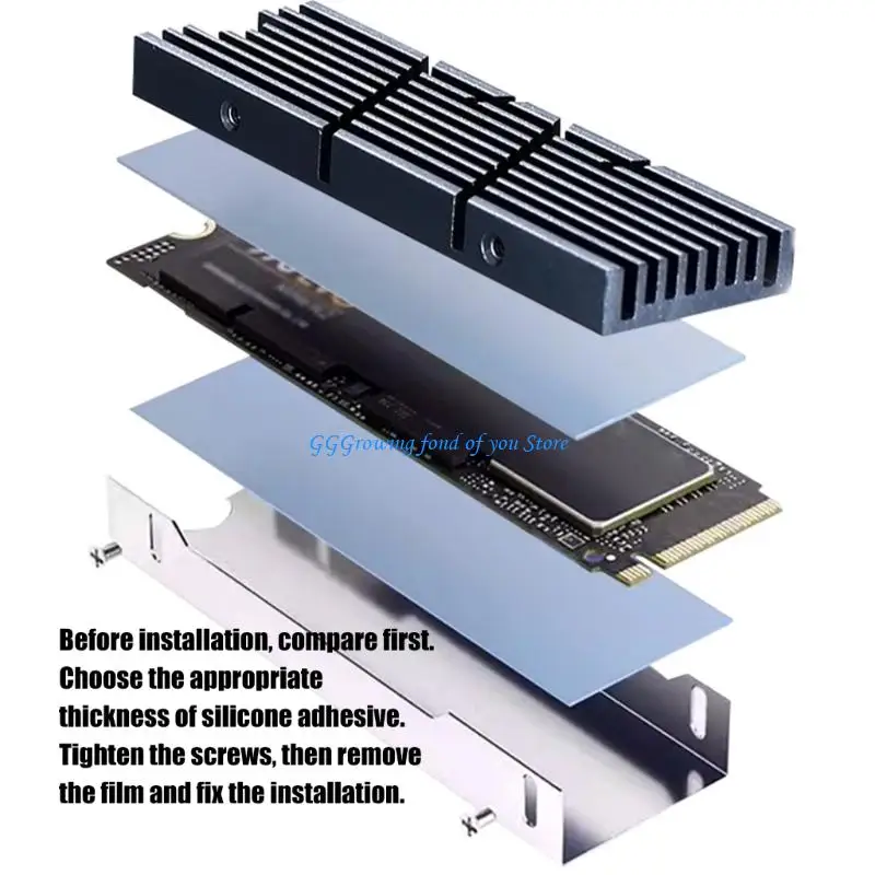 

H9EB Low 6.5mm M.2 SSD Heatsink Easy Installation With Heat Dissipation Pad Optimized For Gamer Upgrades Storage