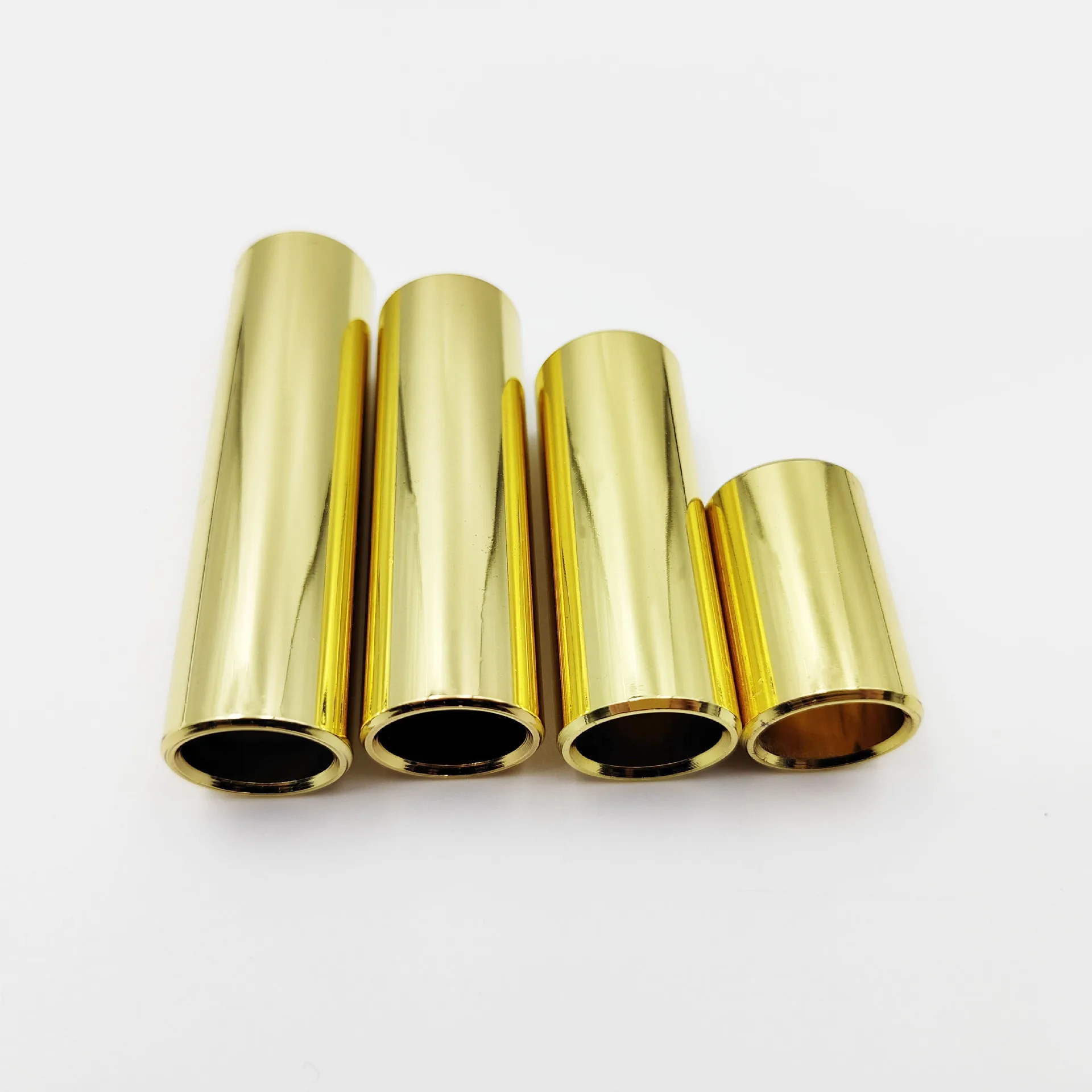 12-Pack Brass Guitar Slide Assorted Sizes 19mm 21mm 25mm Metal Slide Tube for Acoustic Electric Guitar Accessories