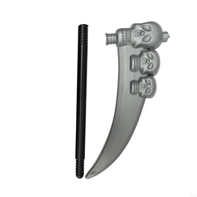 Grim Reapers Scythe อาวุธปลอม Skull Faux Scythe Blade Sickles ของเล่นสำหรับแกล้งทำเป็น 6XDA