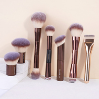 MAANGE 7PCS Makeup Brushes Set Dual-ended Foundation Contour Brush for Blending Liquid Powder Soft Bristle Makeup Tools Travel