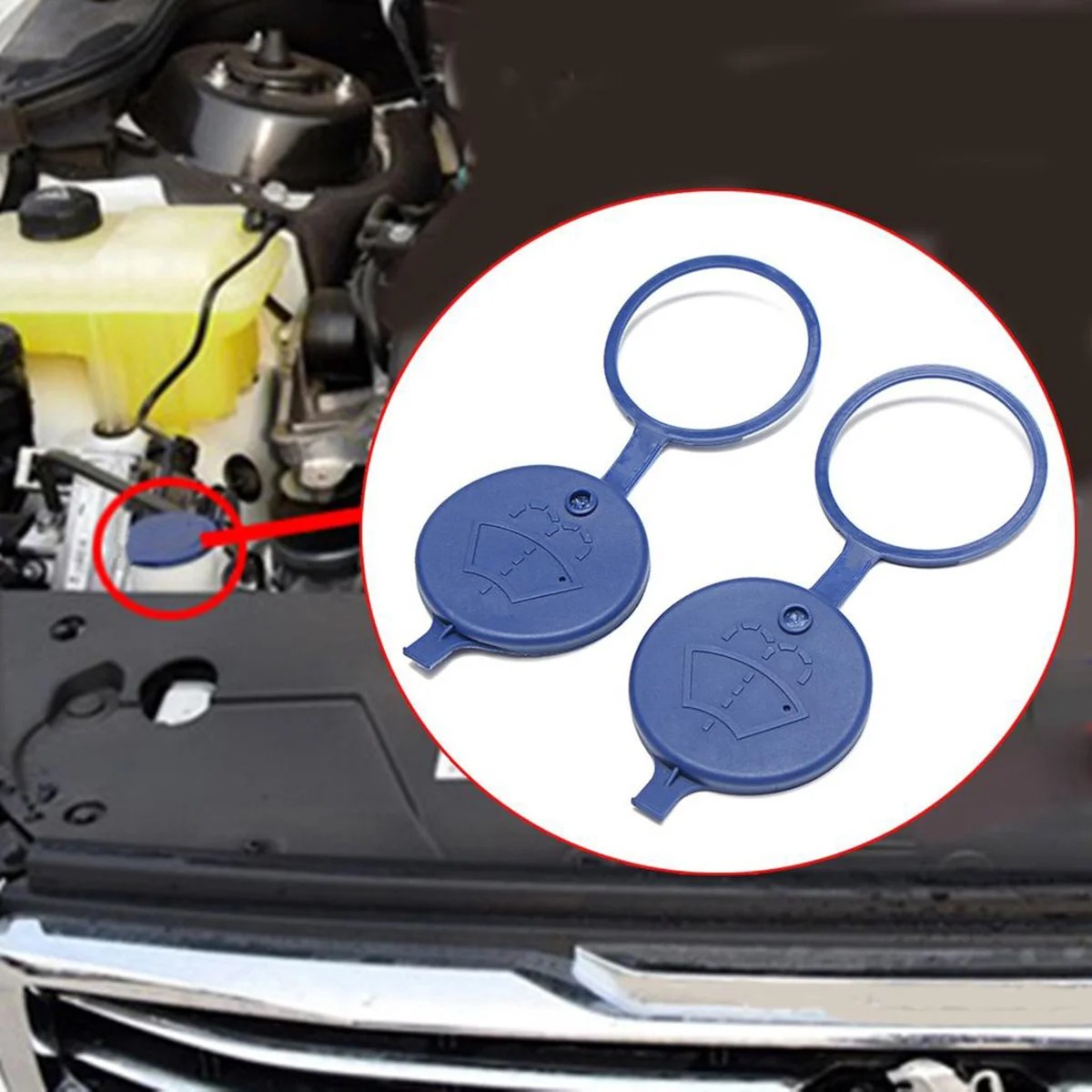 

2pcs Windshield Washer Fluid Reservoir Cap Rain Brush Spray Bottle Replacement For Car Auto Accessories Heat Resistant Durable
