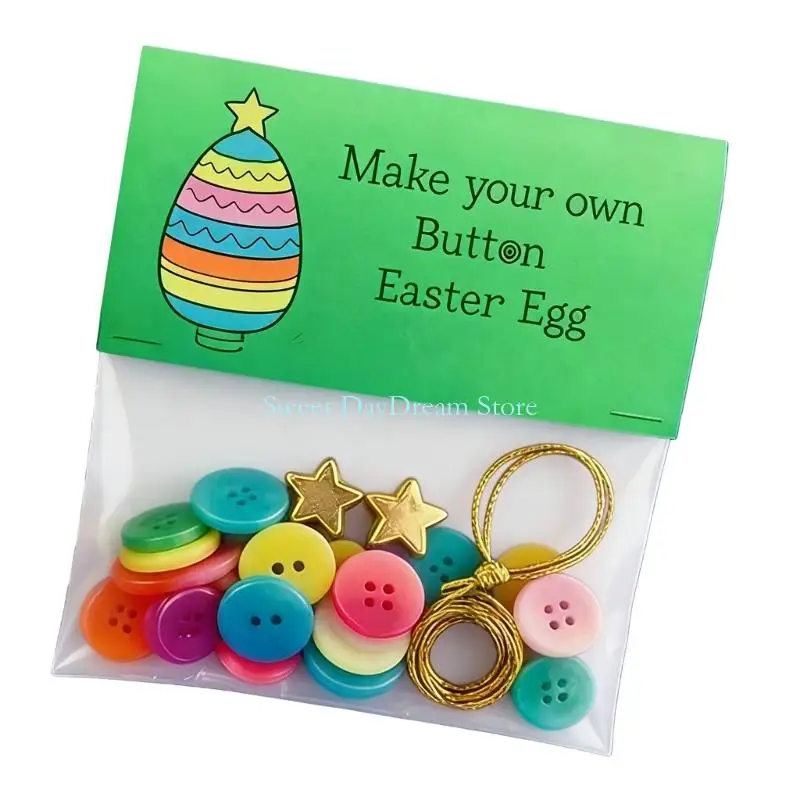 Y88C Festiwalowy zestaw do rękodzieła z guzikami do dekoracji wielkanocnych Królicze jaja Wzory zawieszek