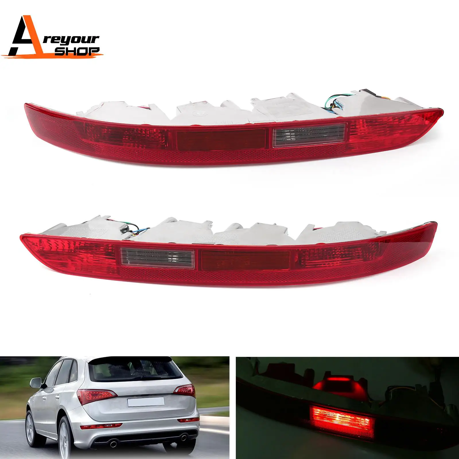 1× L/R Rear Lower Tail light Reverse Lamp Bumper Light for Audi Q5 2009-2015