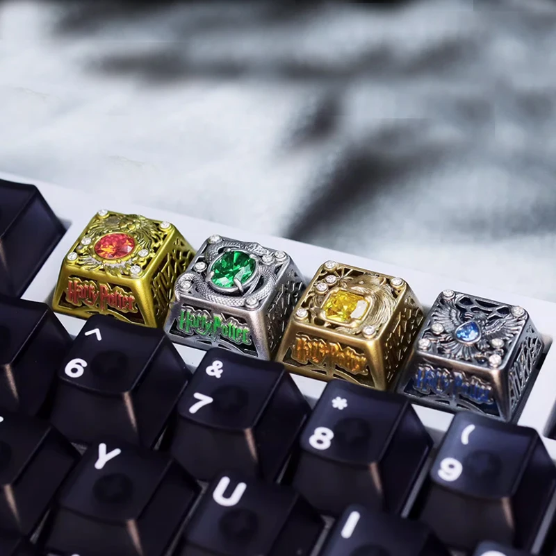 

DIY Retro style gemstone keycap metal male gift game mechanical keyboard translucent personalized keycap button