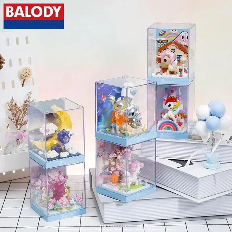 

BALODY tokidoki building block unicorn assembly model DIY micro scene hand-made ornaments kawaii girl birthday gift toy