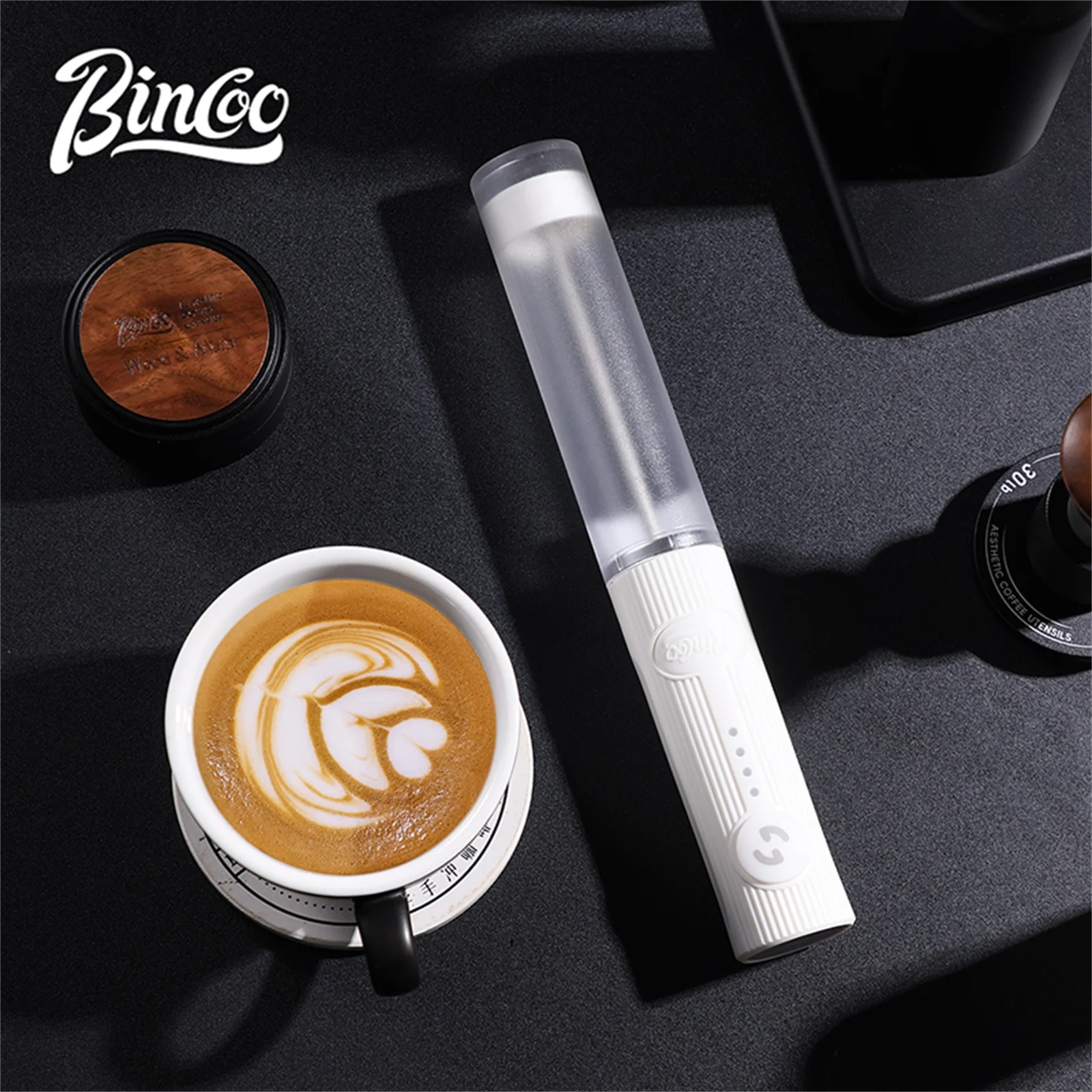 

Bincoo Coffee Frother USB Rechargeable 2 Speeds Foam Maker Coffee Milk Mixer Electric Handle Blender Egg Beater Cooking Tools