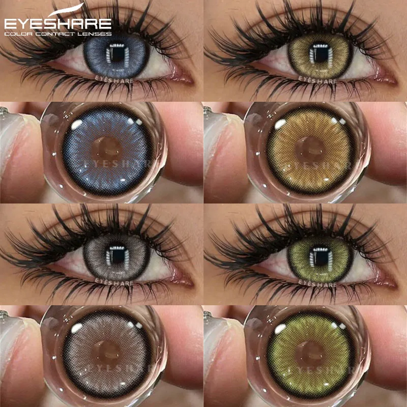 EYESHARE 1 Paar farbige Kontaktlinsen für Augen, braune Kontaktlinsen, modische blaue Augenlinsen, jährliche graue Augenkontaktlinsen, grüne Linse