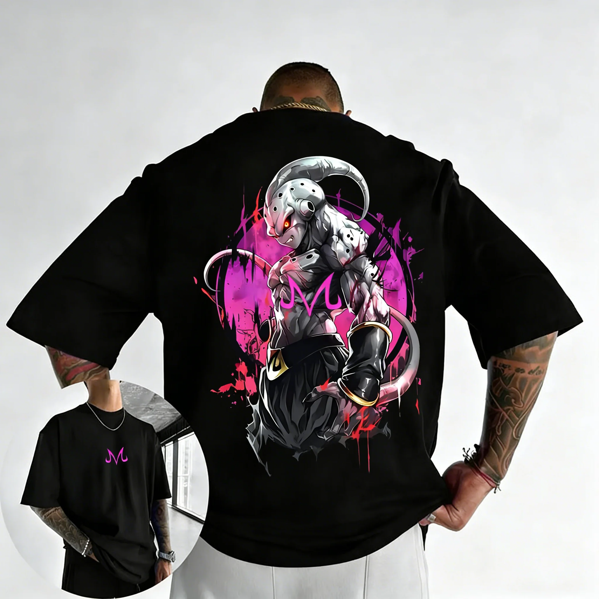 2026 Neues Dragon Ball Anime T-Shirt 2026 Sommer Neu Majin Buu Bedrucktes Trendiges Vielseitiges Freizeit-Kurzarmshirt für Herren und Damen