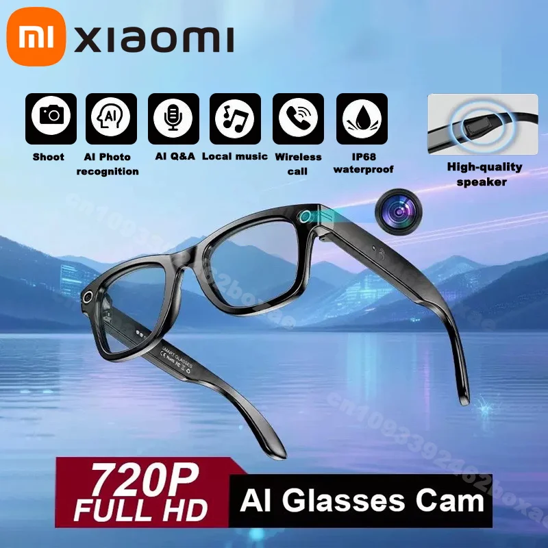 

Умные очки Xiaomi, запись видео, AI, распознавание фотографий, отвес, перевод, 260 мАч, большая батарея, IP65, водонепроницаемые Bluetooth-очки