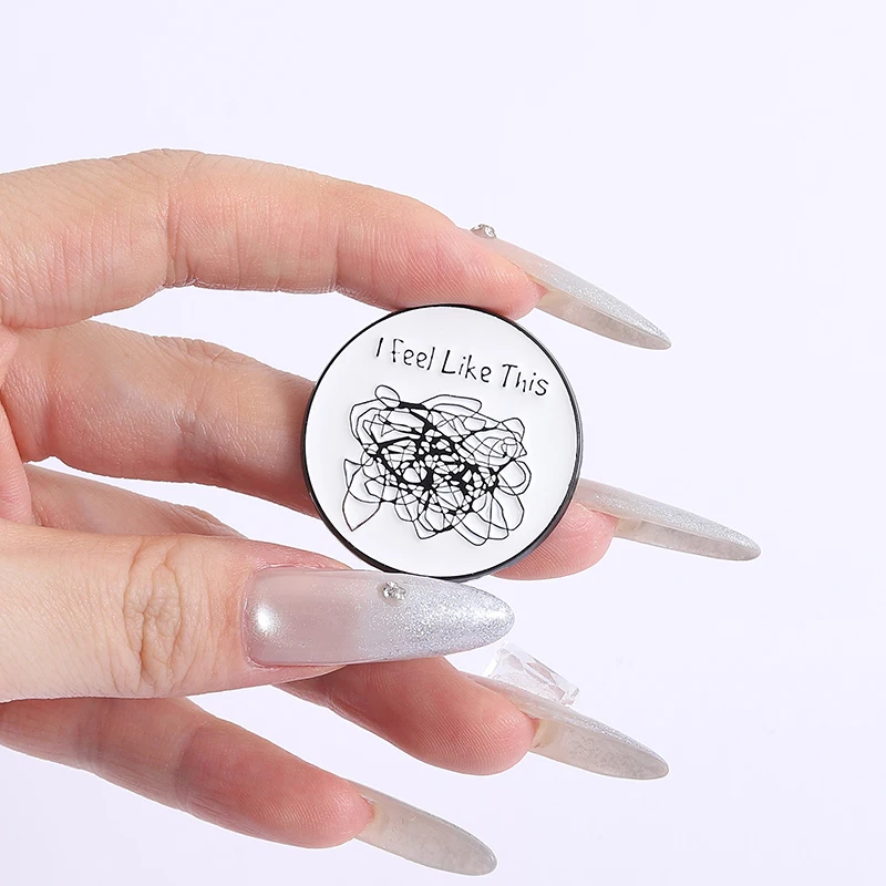 Thoughts Confusing Enamel Pin Funny Quote I Feel Like This Mind Awareness Brooch Lapel Badge Jewelry Accessories Gift for Friend view 6