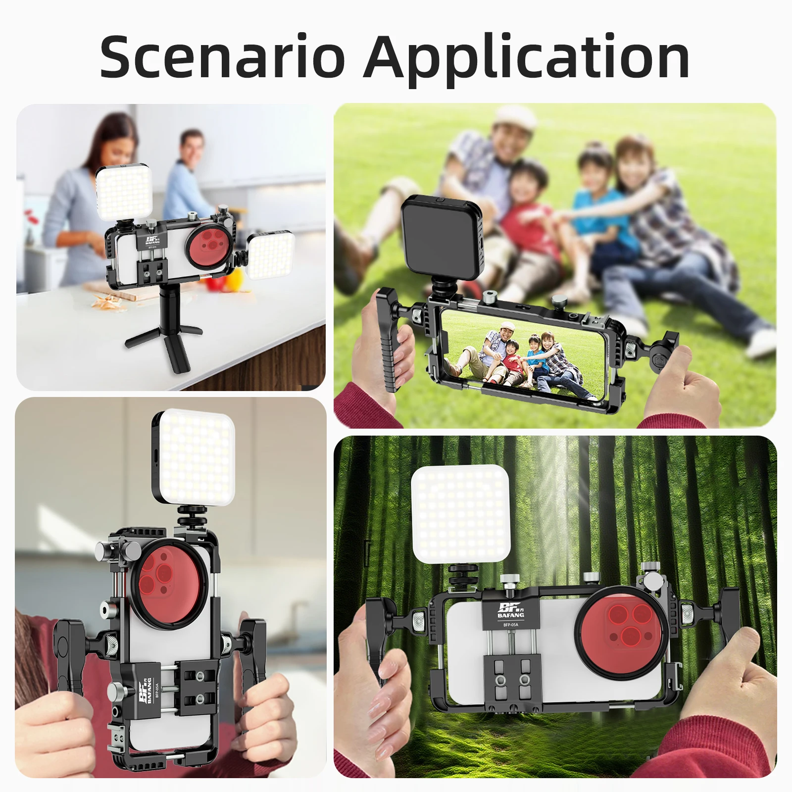 Universelles Smartphone-Video-Rig mit Griffen, 67 mm Filter-Adapter, Telefonkäfig für iPhone 14 13 15 Pro Max, Samsung S23 Ultra – Detail 5