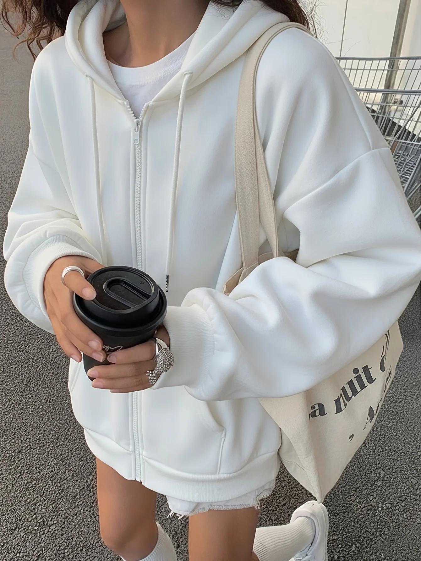 New Women's Casual Loose Pocket Drawstring Zipper Hooded Sports Hoodie Women's Casual Daily Versatile Hoodie