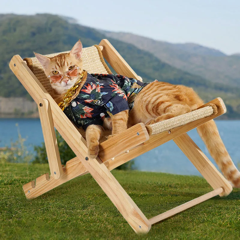 

Cat Recliner Hammock Cradle, Sisal Does Not Dandruff, Comfortable Cat Litter, Solid Wood Toy, Climbing Frame, Summer