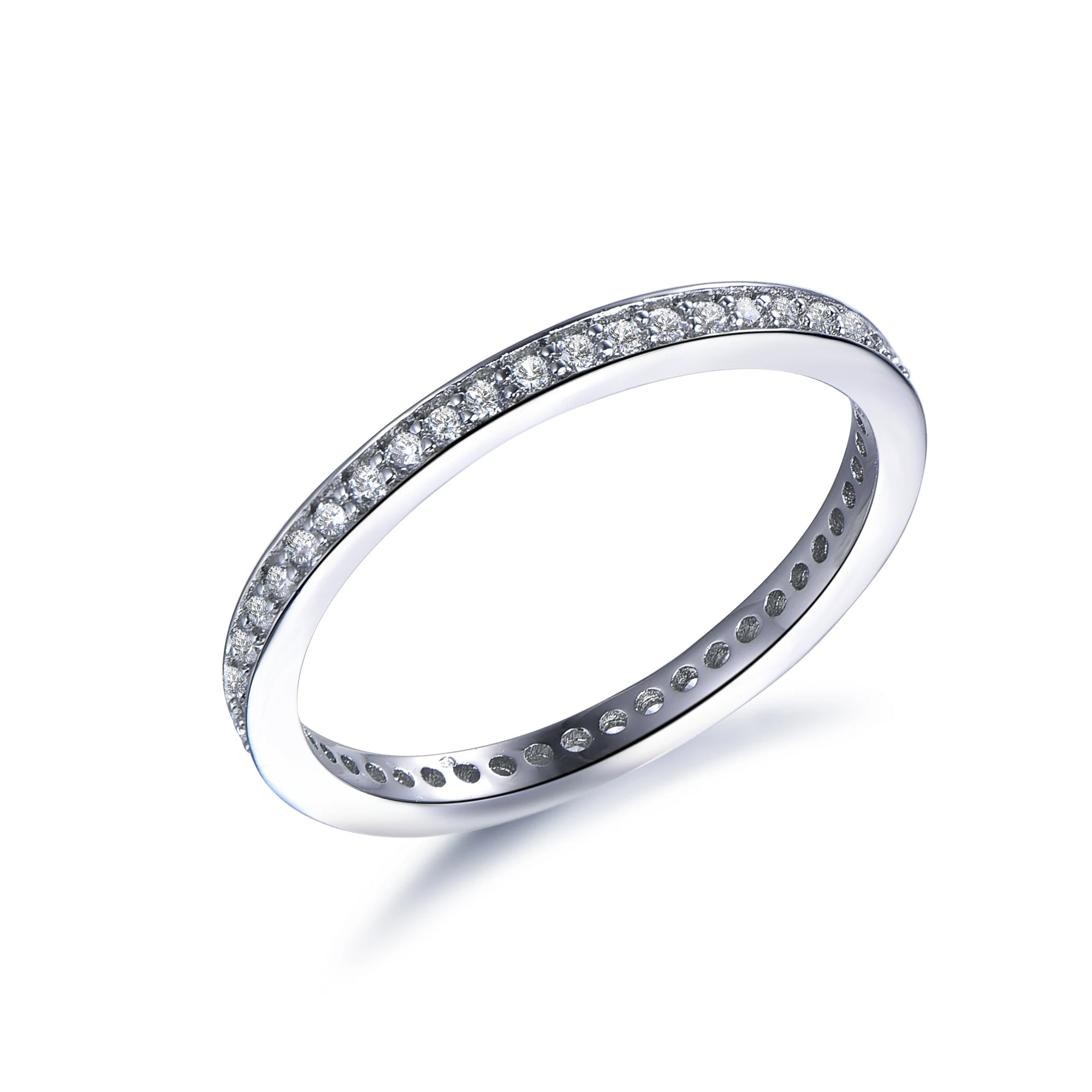 

TKJ 925 Sterling Silver Ring Minimalist Zircon White Gold Plated Stacking for Women Classic Festival Engagement Fine Jewelry