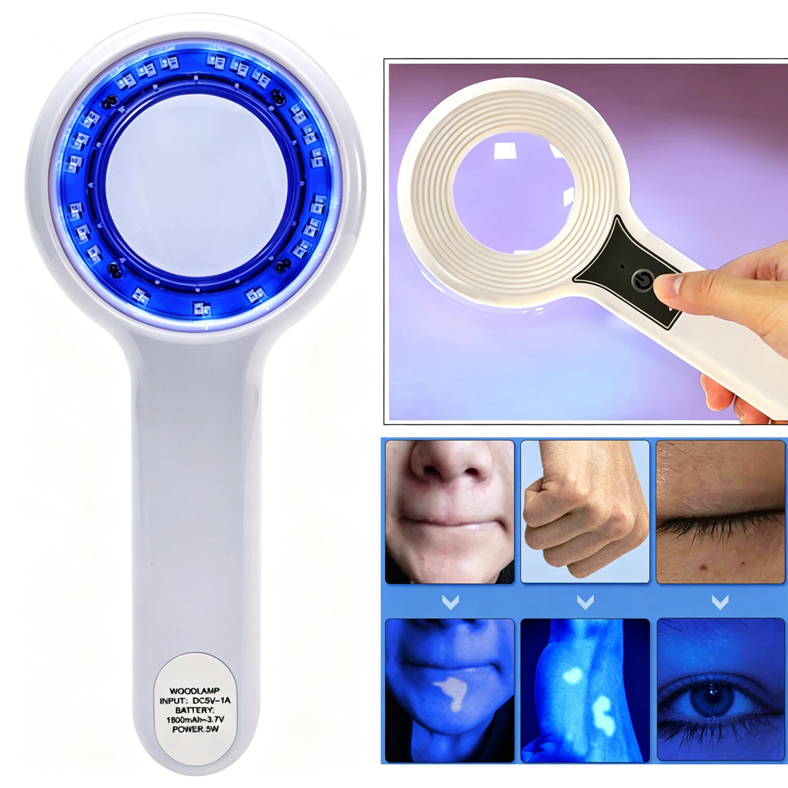

Woods Lamp Skin Analyzer For Skin UV Magnifying For Beauty Facial Testing Wood Lamp Light Skin Analysis Detection Skin Care