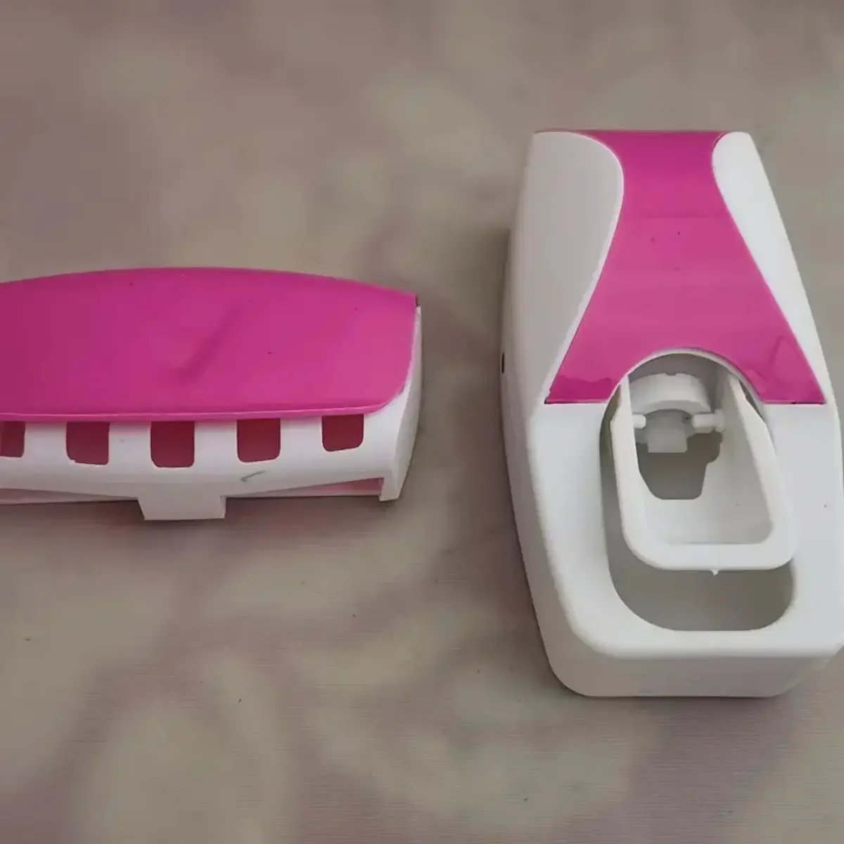 1set Automatic Toothpaste Dispenser And Toothbrush Holder Set, Wall Mounted Toothbrush Rack, Plastic Bathroom  Rack With Travel