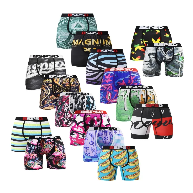 

1Pcs Underwear Boxers for Men Comfort Breathable Man Swimming Underpants Plus Size S-2XL Mens Panties Men's Boxers Briefs Trunks