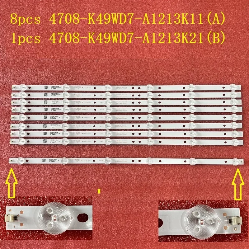 

LED backlight Strip 6LED for K490WD7 A1 4708-K49WD7-A1213K11 4708-K49WD7- A1213K21 LE49K51S 49PFF5455/T3 49PFF5250