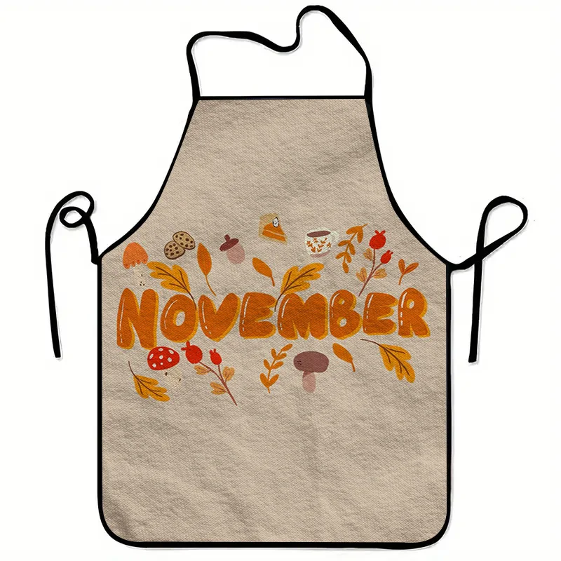 

1 шт. большой сверхпрочный фартук для осеннего урожая с принтом ноября, осенняя листва (листья, грибы, ягоды)