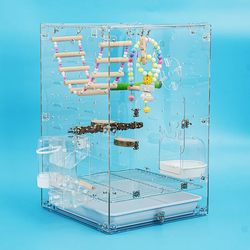 

Роскошная клетка для попугая, большая модель, летающая птица с черным фениксом, пион, клетка для разведения домашних животных из кожи тигра, прозрачная акриловая декоративная клетка