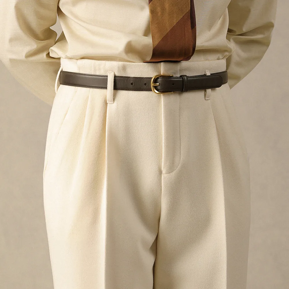 

Шерстяные британские универсальные теплые брюки для мужчин, прямые брюки с высокой талией, повседневные брюки, официальные офисные классические брюки, мужские зимние