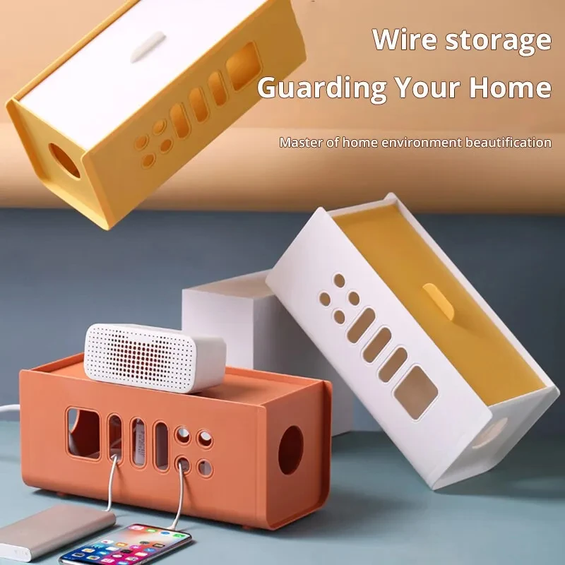 Cable Storage Box Multifunctional Power Board Wire Management Socket Wire Case Home Room Safety Network Line Storage Bin