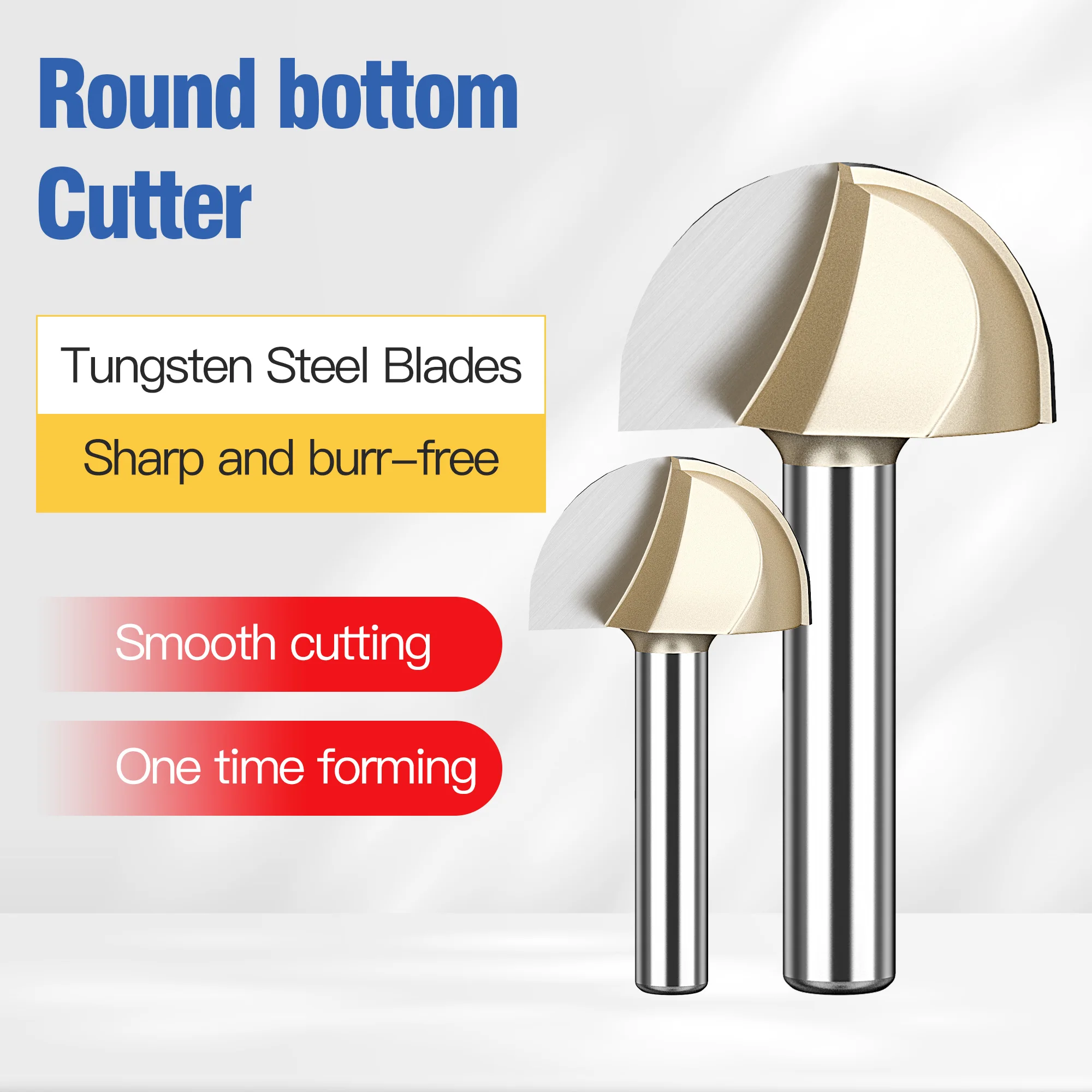 

HUHAO 1 шт. 6,35 мм 1/4 хвостовик с шаровым носом, набор фрез, круглая фреза для дерева, с ЧПУ, коробка с сердечником, твердосплавные инструменты