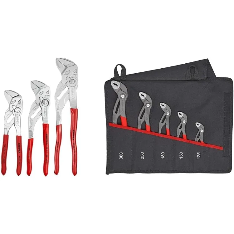 3 Piece Pliers Wrench Set (6, 7, 10) + 5 Piece Pliers Cobra Set