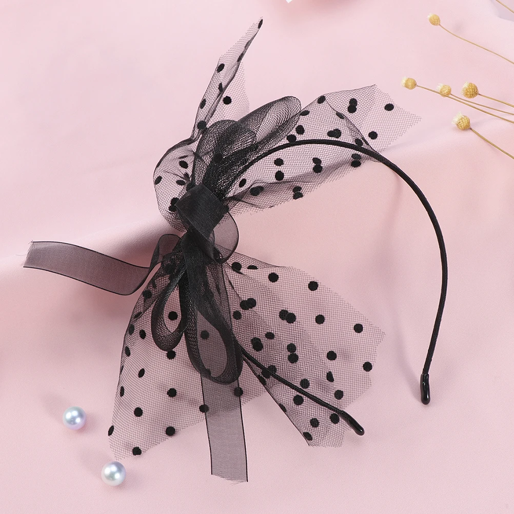 

Cute Large Black Bow Lace Headband Hair Accessory For Women Party Dress Up Daily Wear Decoration Headwear Fashion Band