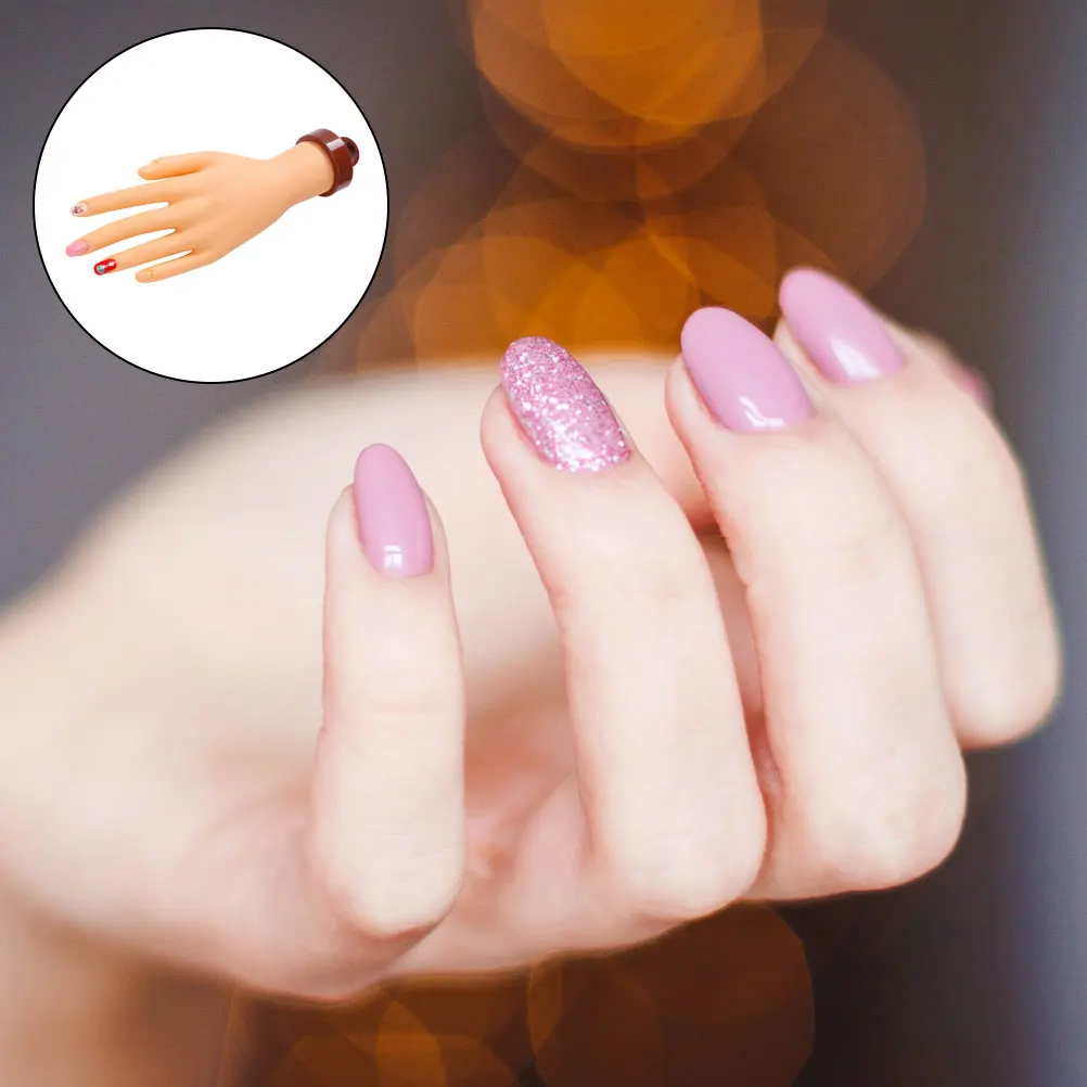 

Manicure Practice Hand Fake Nail Art Training Display High Simulation Reusable Lightweight PVC Nail Art Tool for Beginners Salon