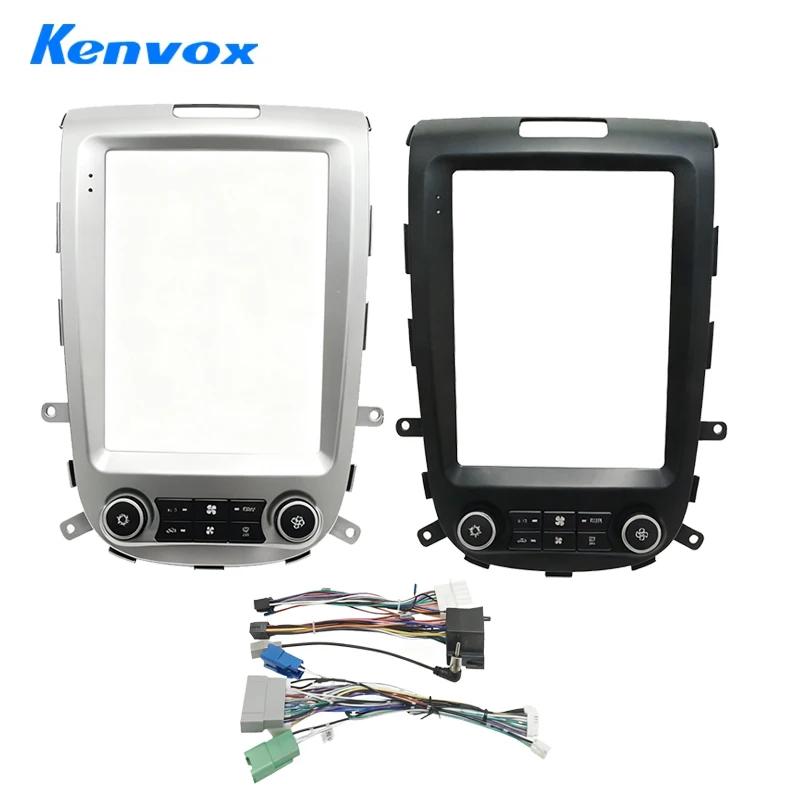 

9.7" Tesla Vertical Screen Car Radio Fascia Frame for Hyundai 2006-2012 Old satafee Dash Kit Install Panel wire harness Adapter