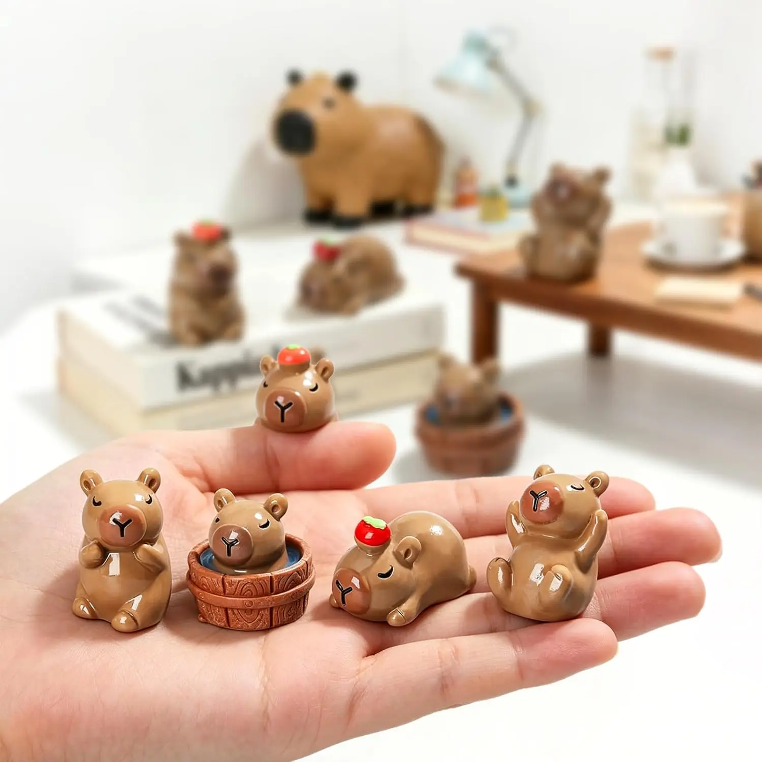 3D Capybara Figurines Capybara Party Favors Cute Animal DIY Ornament Supplies for Garden Capybara Home Decoration Ornament
