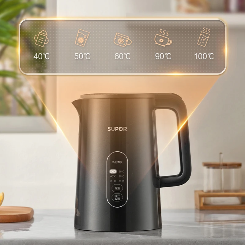 SUPOR Smart Electric Kettle 1.5L Thermal Insulation Kettle Adjustable Temperature Brewing Water Boiler 220V Household Appliances