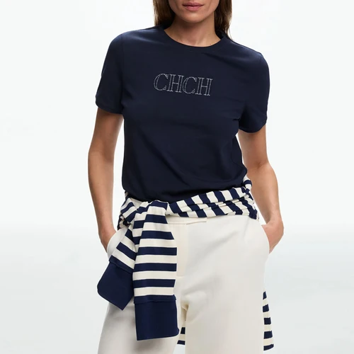 CHCH 2025 verano 100% Camiseta de algodón para mujer Fondo básico de moda sólido señora manga corta suelta camisetas blancas camisas Tops