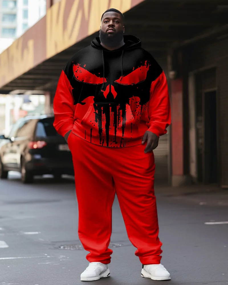 L-9XL men\'s large size fun skulls clowns devil trend fashion long-sleeved sports hoodie suit ZOOY