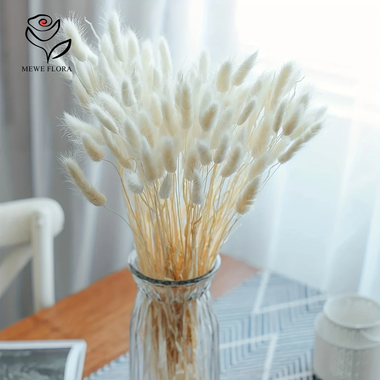 55pcs Dried Flowers Bunny Rabbit Tails Grass Natural Bouquet Boho Home Decor Lagurus Ovatus Ffluffy Pampas Wedding Decoration