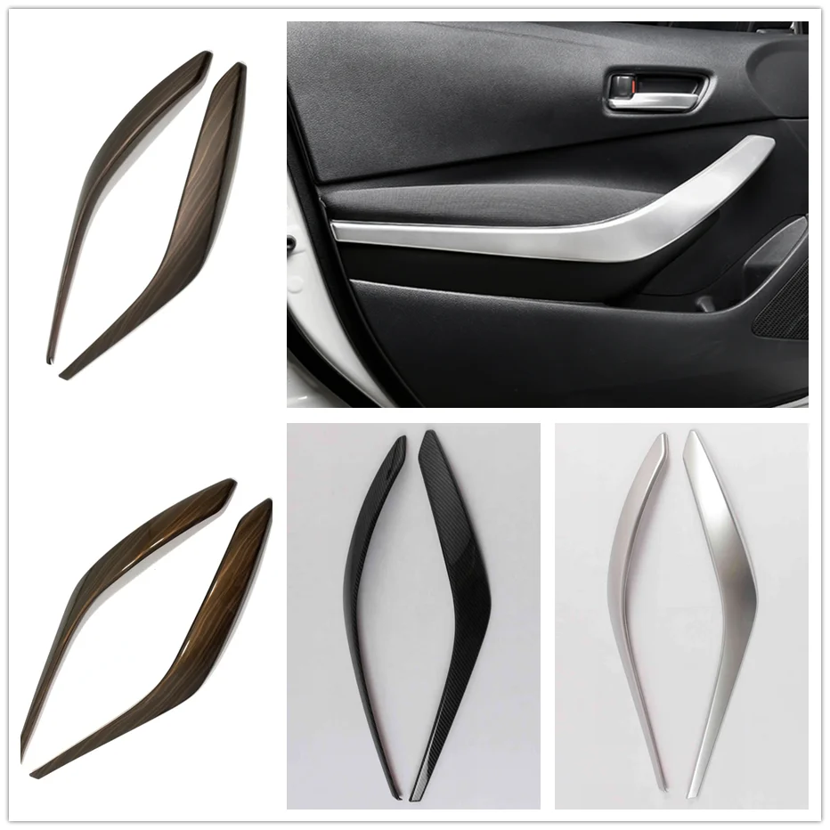 For Toyota Corolla 2019 2020 2021 Interior Accessories Door Interior Handrail Trim Modify Carbon Fiber Look