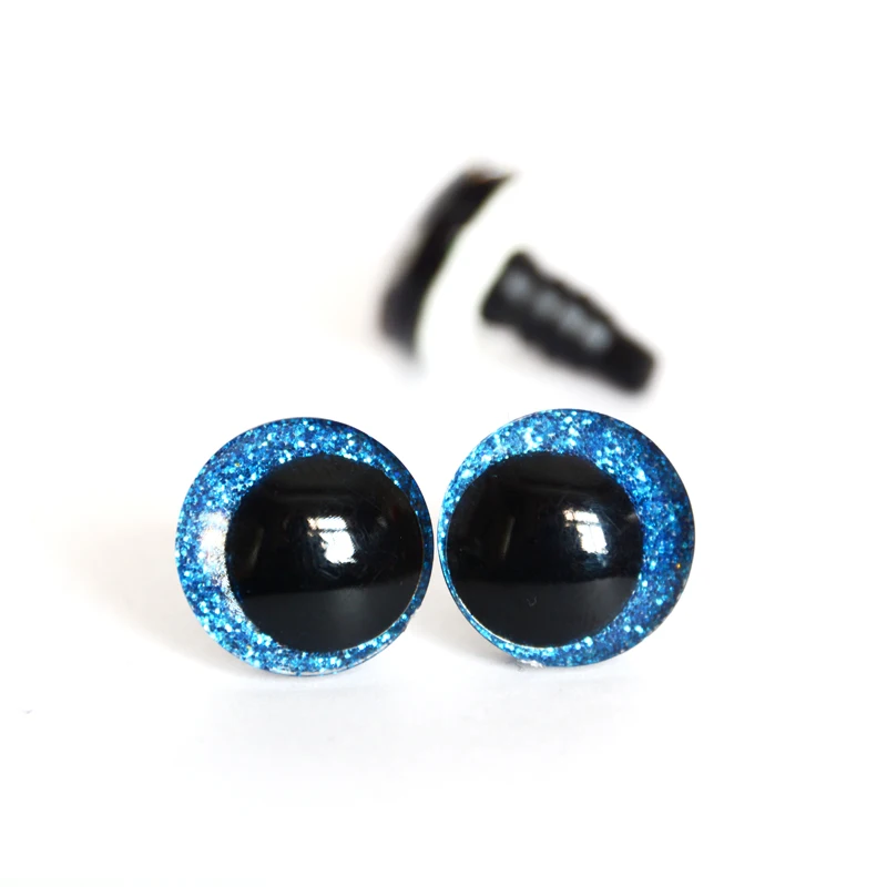 20pcs 12mm 14mm 16mm 18mm 20mm 25mm Round Cartoon glitter toy safety eyes doll pupil eyes with washer for handpaint eyes