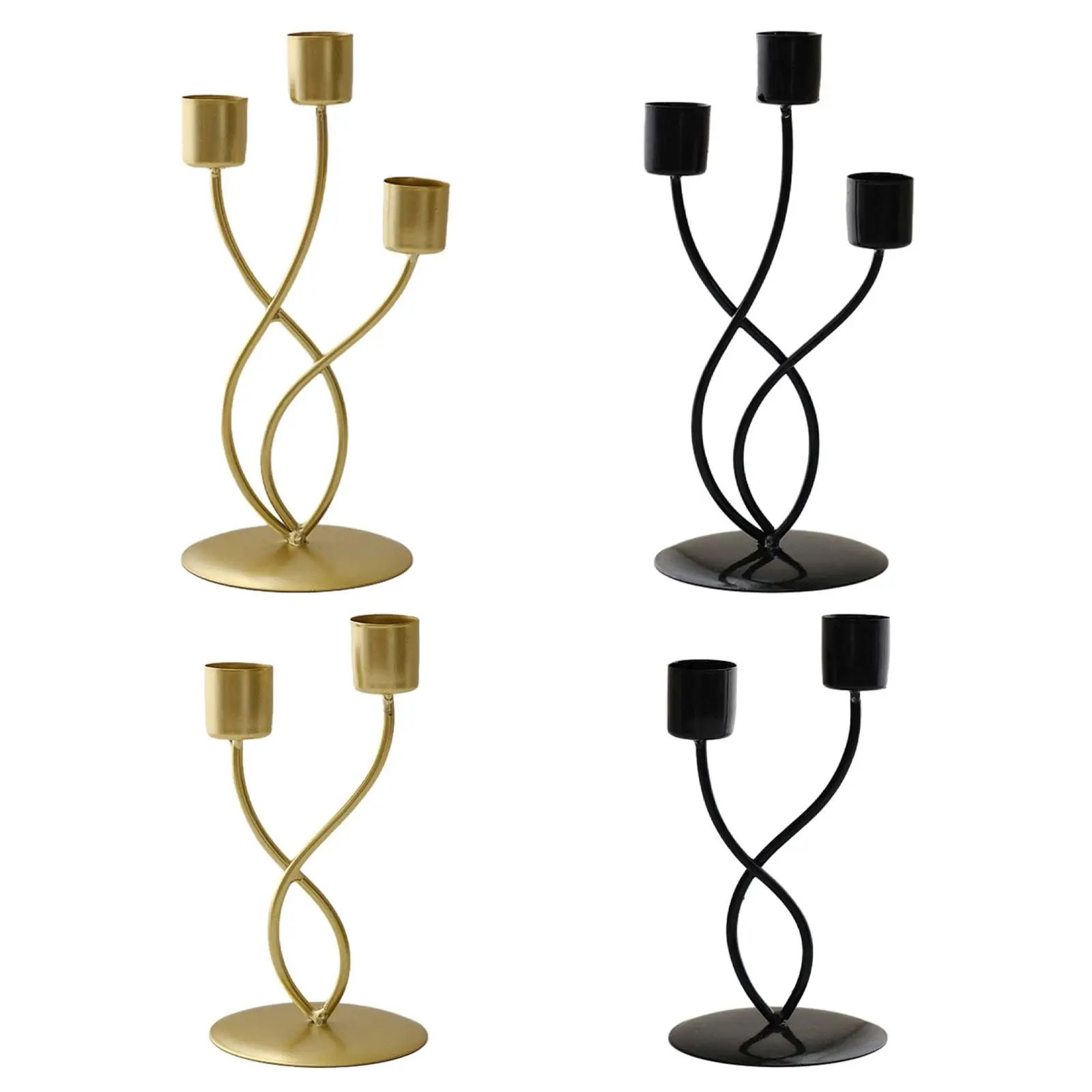 Metal Candle Holder Elegant Iron Stable Base Candelabra Table Centerpiece for Festival Fireplace Party Desktop Home Decoration